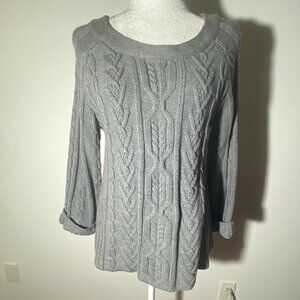 Coldwater Creek Gray Cable Knit Women's Sweater Size Small (6-8)